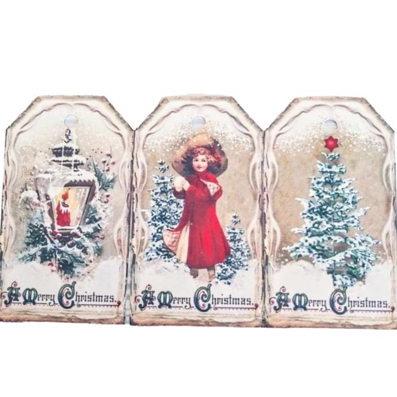 12 Pc Set! Large Victorian Christmas Gift Tags - Picture 6 of 6